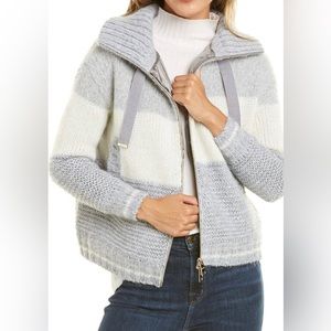 NEW HERNO Resort Salbora sequinned striped knit bomber jacket